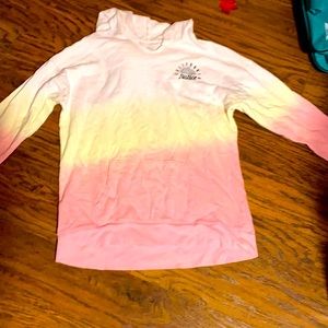 White yellow and pink justice hoodie